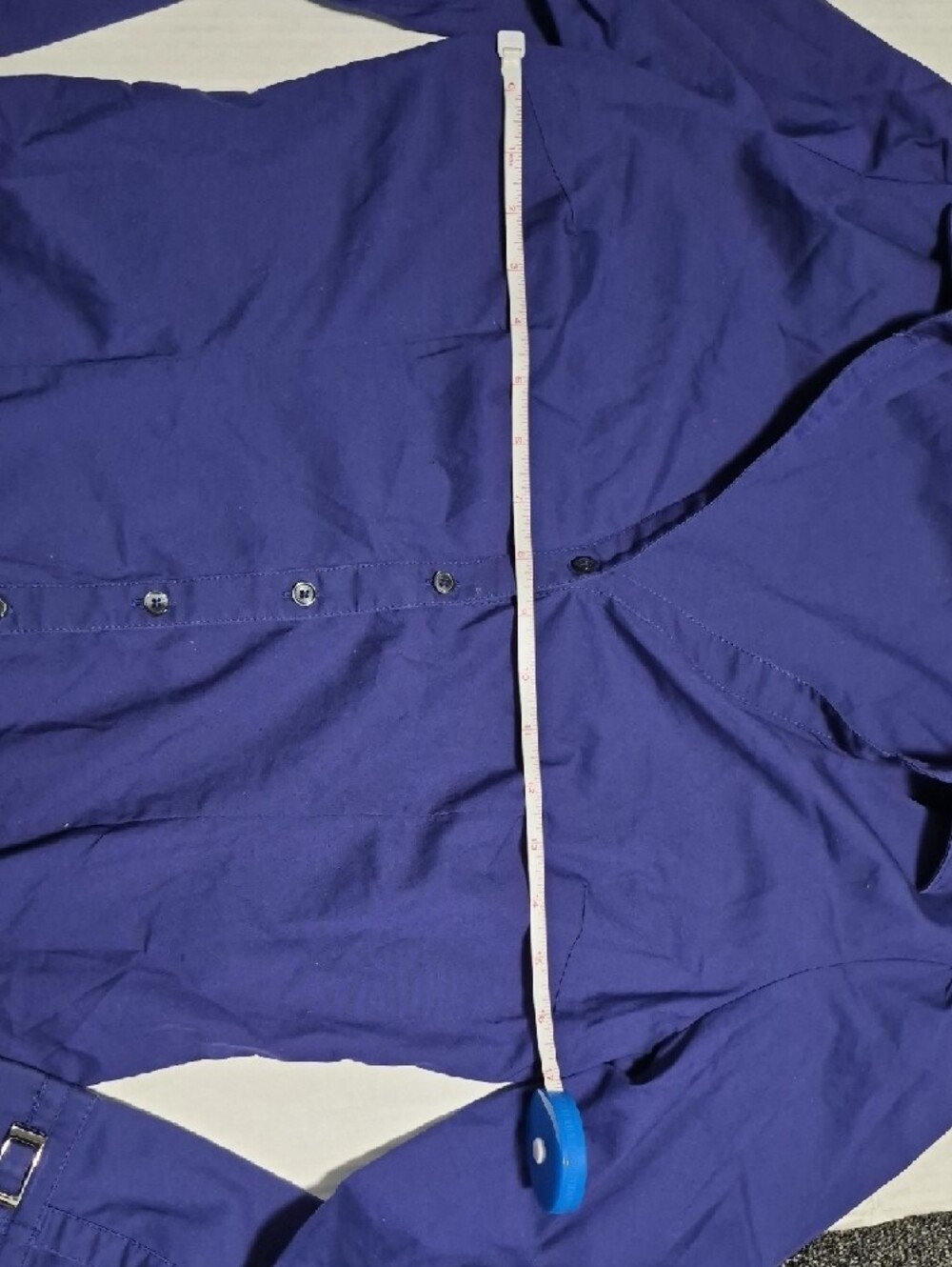 Express Design Studio Deep Blue Button-Up Top Size L - Picture 6 of 8